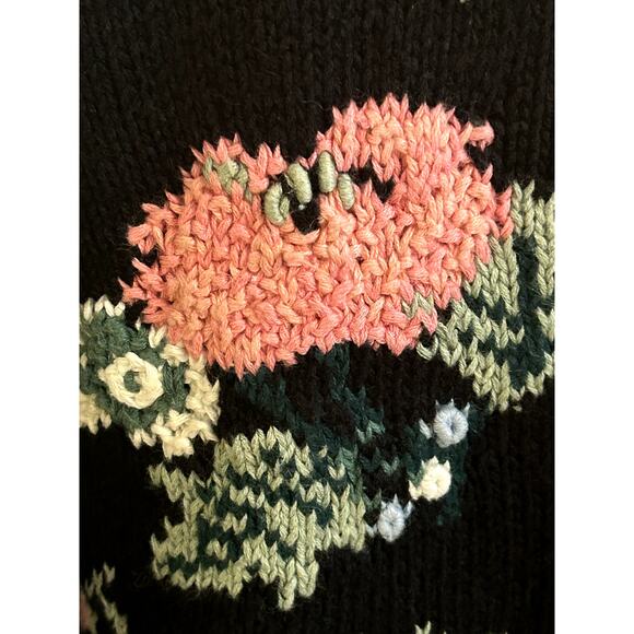 Gorgeous Hand Knit Floral Cotton Blend Cardigan Y2K Paris Sports Club 20… - Picture 6 of 11